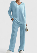 Angeline · Conjunto de canalé de pernera ancha