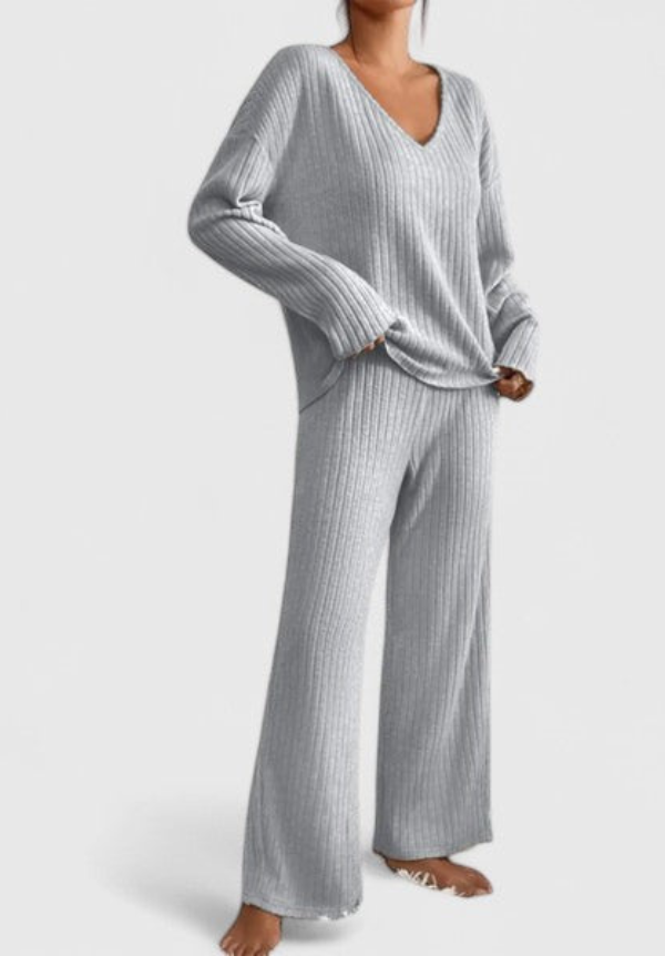 Angeline · Conjunto de canalé de pernera ancha