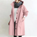 Catalina · Gabardina larga con capucha en rosa claro