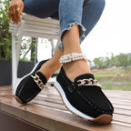 Eva · Mocasín con hebilla de rombo y plantilla anatómica