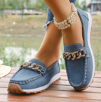 Eva · Mocasín con hebilla de rombo y plantilla anatómica