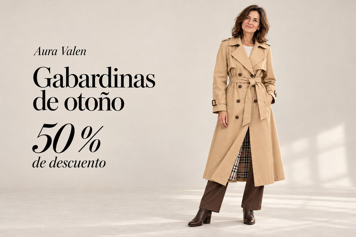 Aura Valen: Gabardinas de otoño, 50 % de descuento