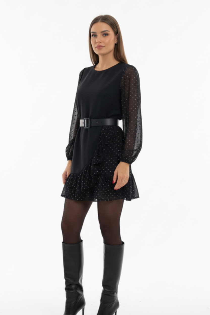 NEFIS VESTIDO CON MANGAS BRILLANTES
