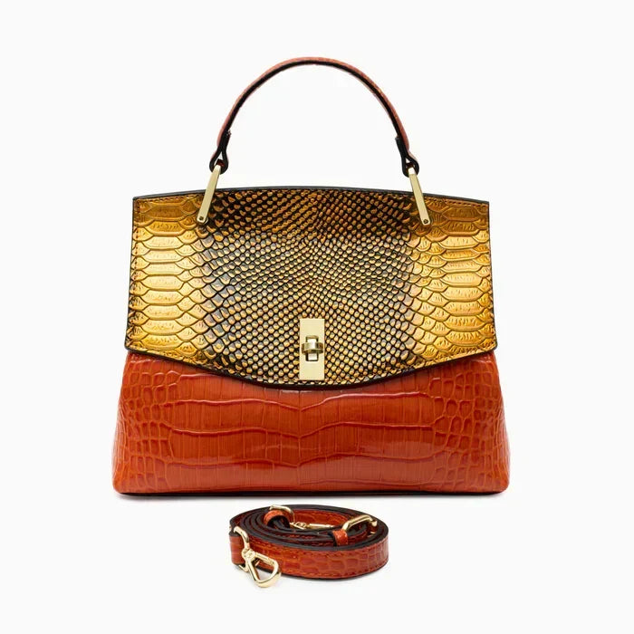 Crocelle · Bolso de hombro con textura efecto serpiente