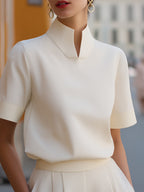Blusa estructurada con cuello mao