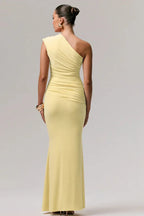Seraphine · Vestido largo drapeado de un solo hombro