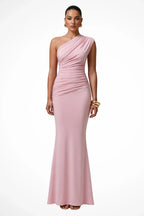 Seraphine · Vestido largo drapeado de un solo hombro