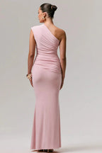 Seraphine · Vestido largo drapeado de un solo hombro