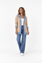 Chaqueta Liora de punto con detalles denim - vista 3