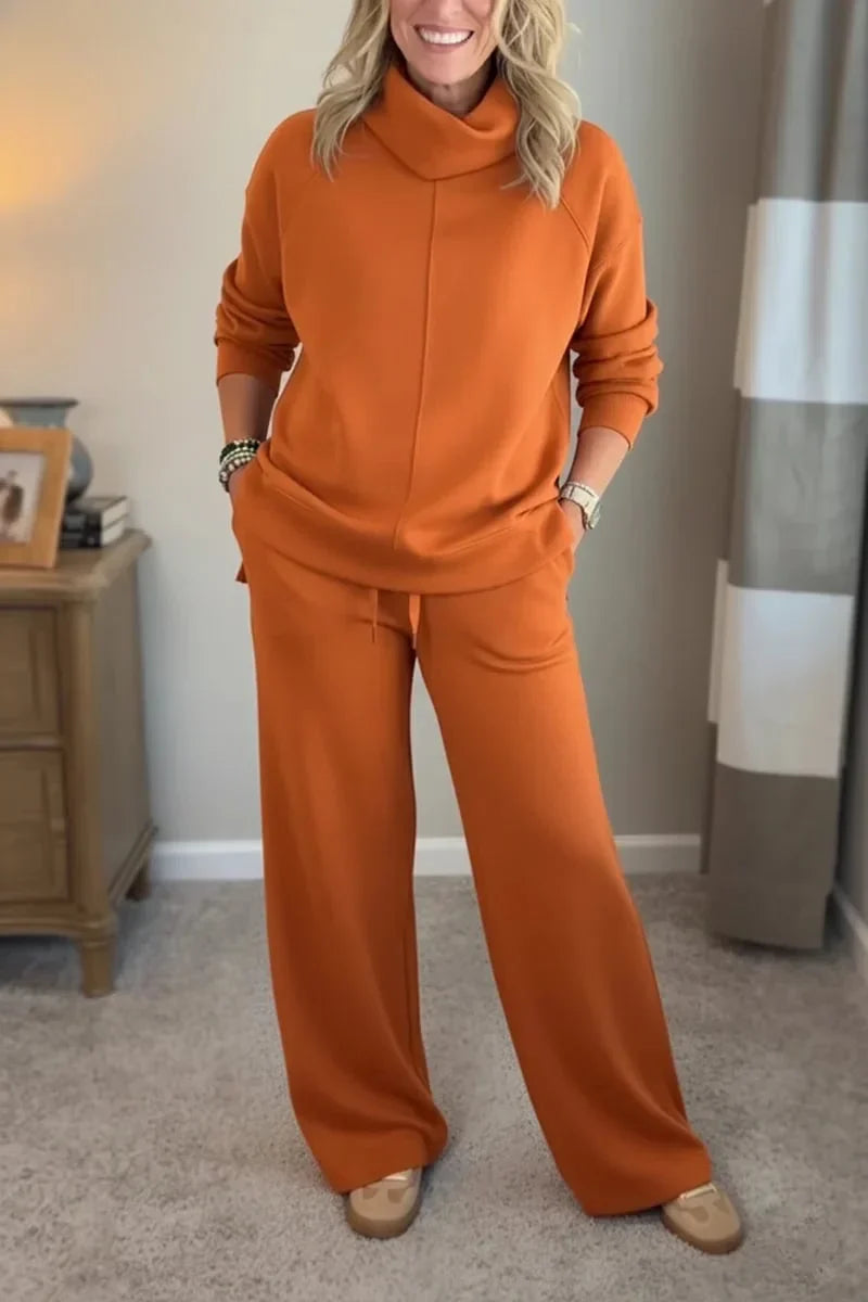 Anastacia · Conjunto de cuello vuelto y pantalón de pernera ancha
