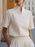 Blusa estructurada con cuello mao