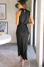 Amélie · Vestido midi halter con escote drapeado