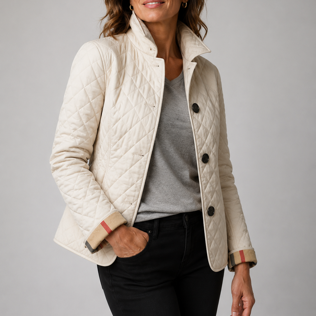Chaqueta acolchada ligera Eva en blanco roto
