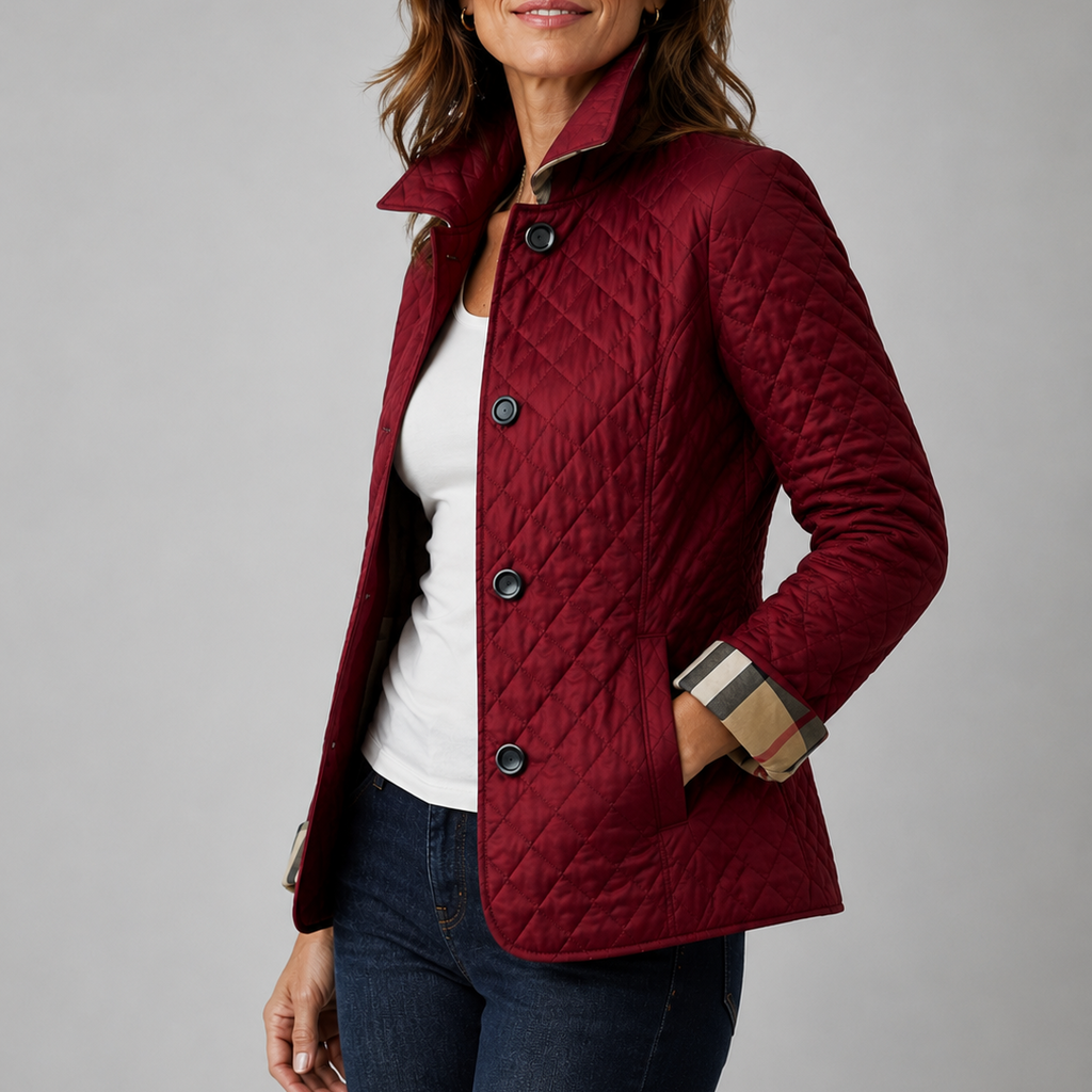 Chaqueta acolchada ligera Eva en burdeos