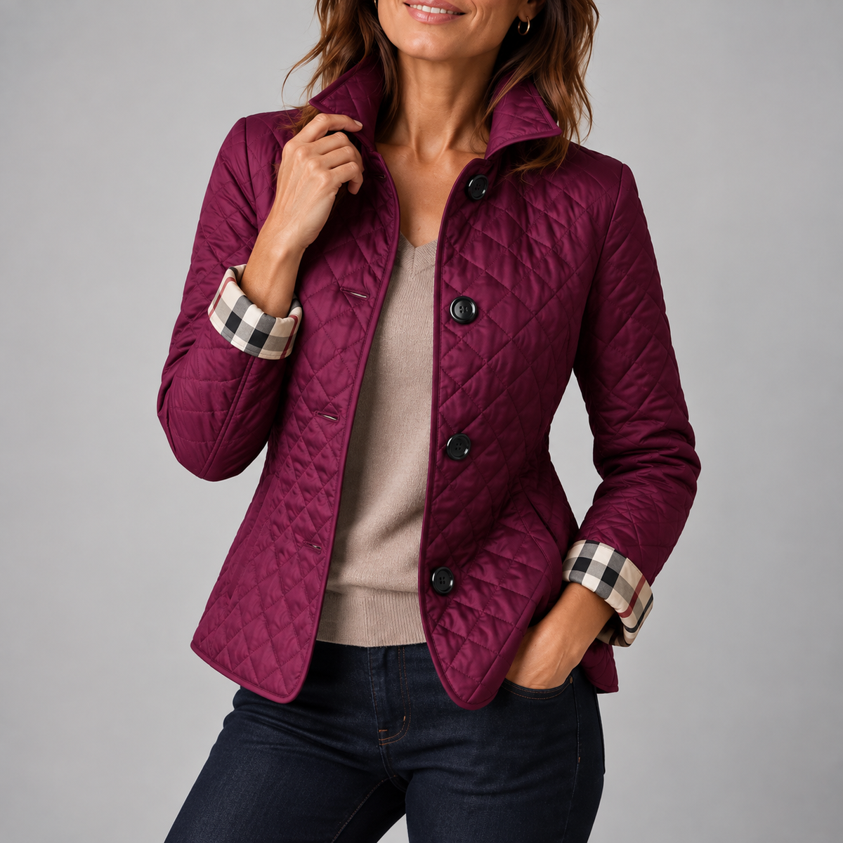 Chaqueta acolchada ligera Eva en morado