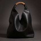 Ilaria · Bolso hobo con asa de ratán