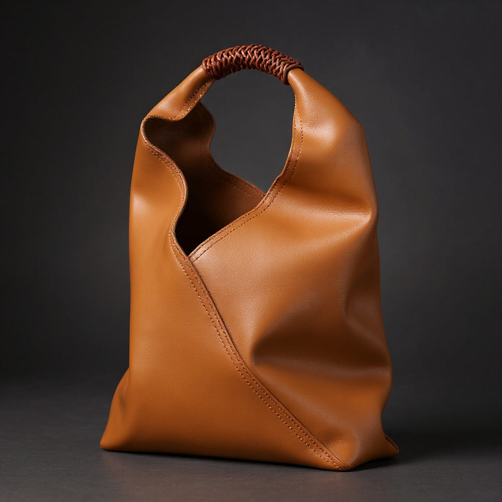 Ilaria · Bolso hobo con asa de ratán