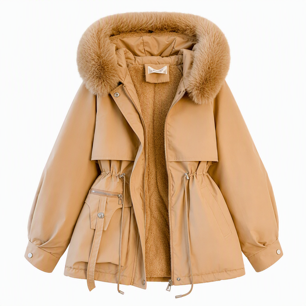 Irene · Parka acolchada con capucha en caqui