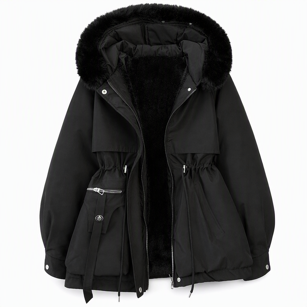 Irene · Parka acolchada con capucha en negro