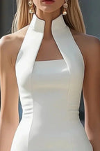 Solène · Vestido midi halter con abertura
