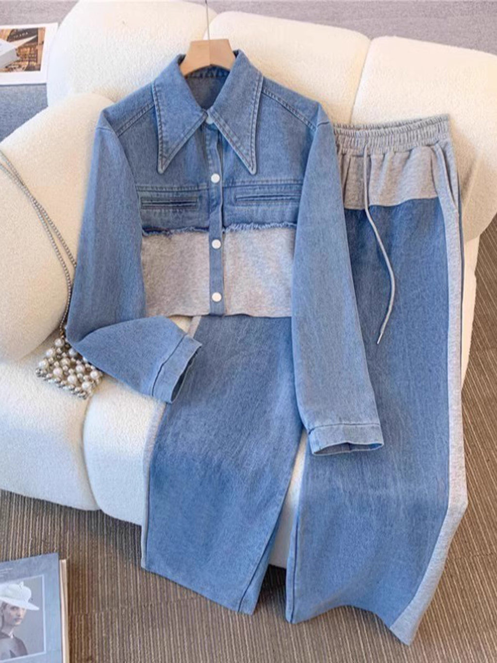 Holbrook · Conjunto color block con chaqueta corta