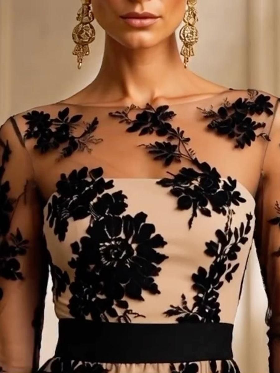 Adeline · Vestido midi de encaje floral