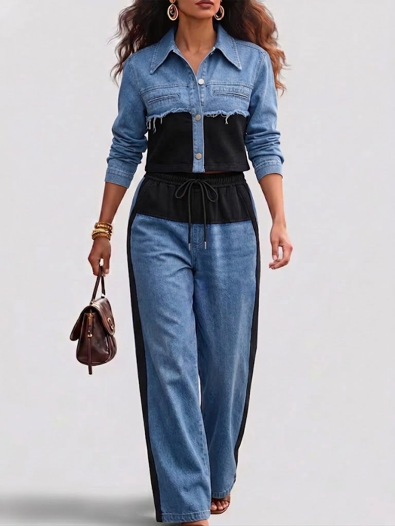 Holbrook · Conjunto color block con chaqueta corta