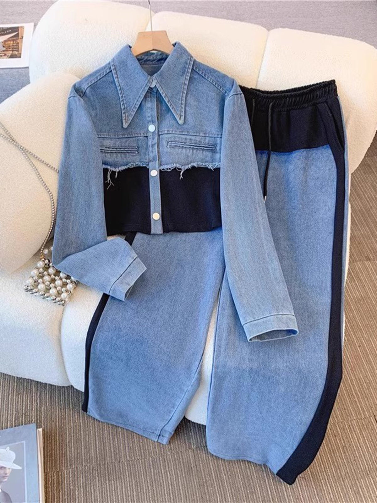 Holbrook · Conjunto color block con chaqueta corta
