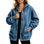 Chaqueta vaquera con capucha Nerea en azul
