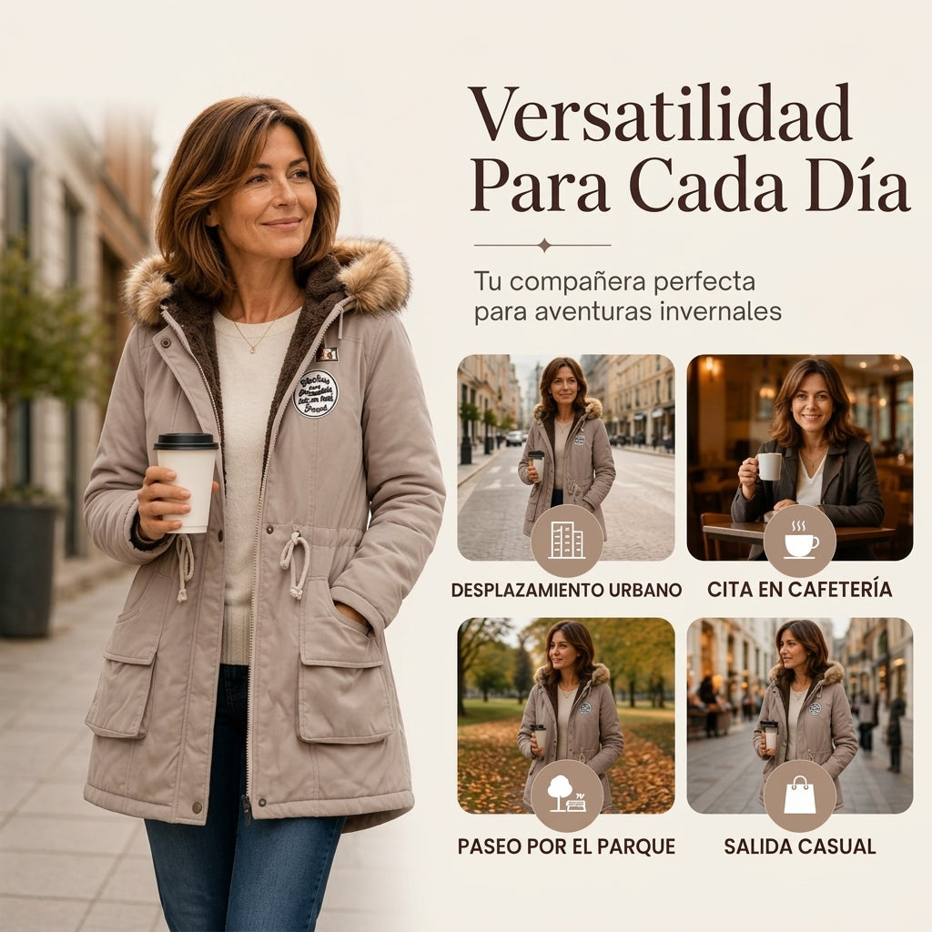 Lena · Parka con capucha y ribete de pelo